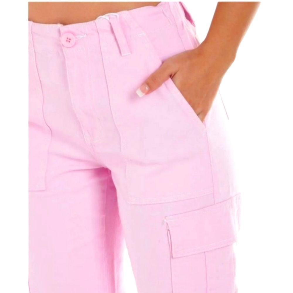 Ymi Pink High-Rise All Day Cargo Women's Pants Size 5 - Picture 2 of 8